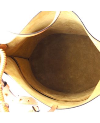 Medium Gate Top Handle Bucket Bag Leather