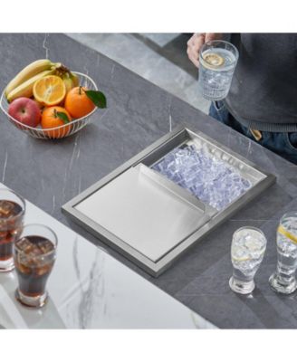 18 x 12 x 14.5 Inch Drop-In Stainless Steel Ice Chest, 40.9 Qt with Sliding Lid