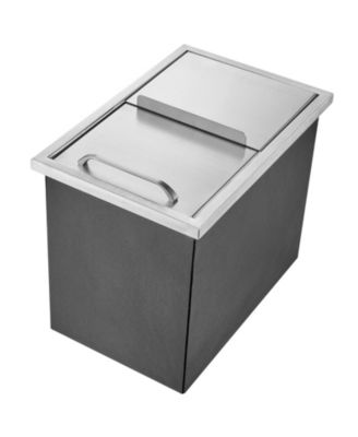 18 x 12 x 14.5 Inch Drop-In Stainless Steel Ice Chest, 40.9 Qt with Sliding Lid