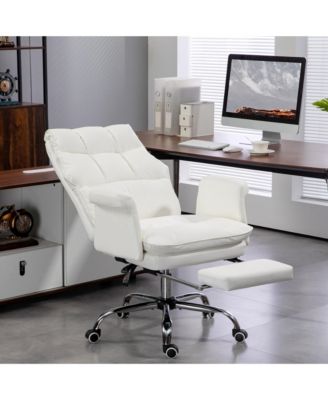 Executive PU Leather Office Chair with Footrest and Recline