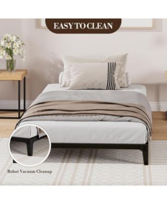 6" Twin Metal Bed Frame, Heavy Duty with 600 LBS Capacity, Steel Slats, No Box Spring, Noise Free, Sturdy.