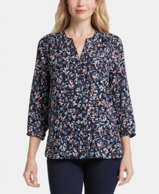 Women's Pintuck Split Neck Top