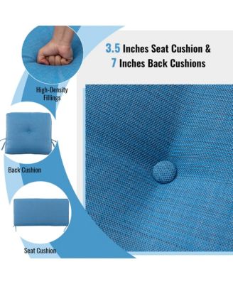 2-Person Outdoor Patio Glider Bench Swing Seat Bench w/ Seat and Back Cushions Brick