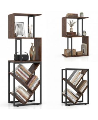 6 Tier Geometric Tree Bookshelf S Shape Open Shelf Bookcase