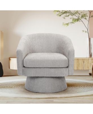 360° Chenille Swivel Accent Chair with Storage