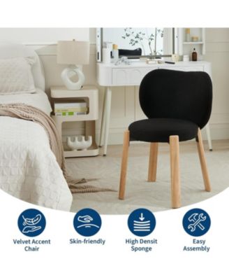 Heart Back Teddy Vanity Accent Chair