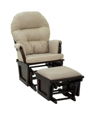Nursery Glider Rocking Chair with Ottoman and Thick Padded Cushion