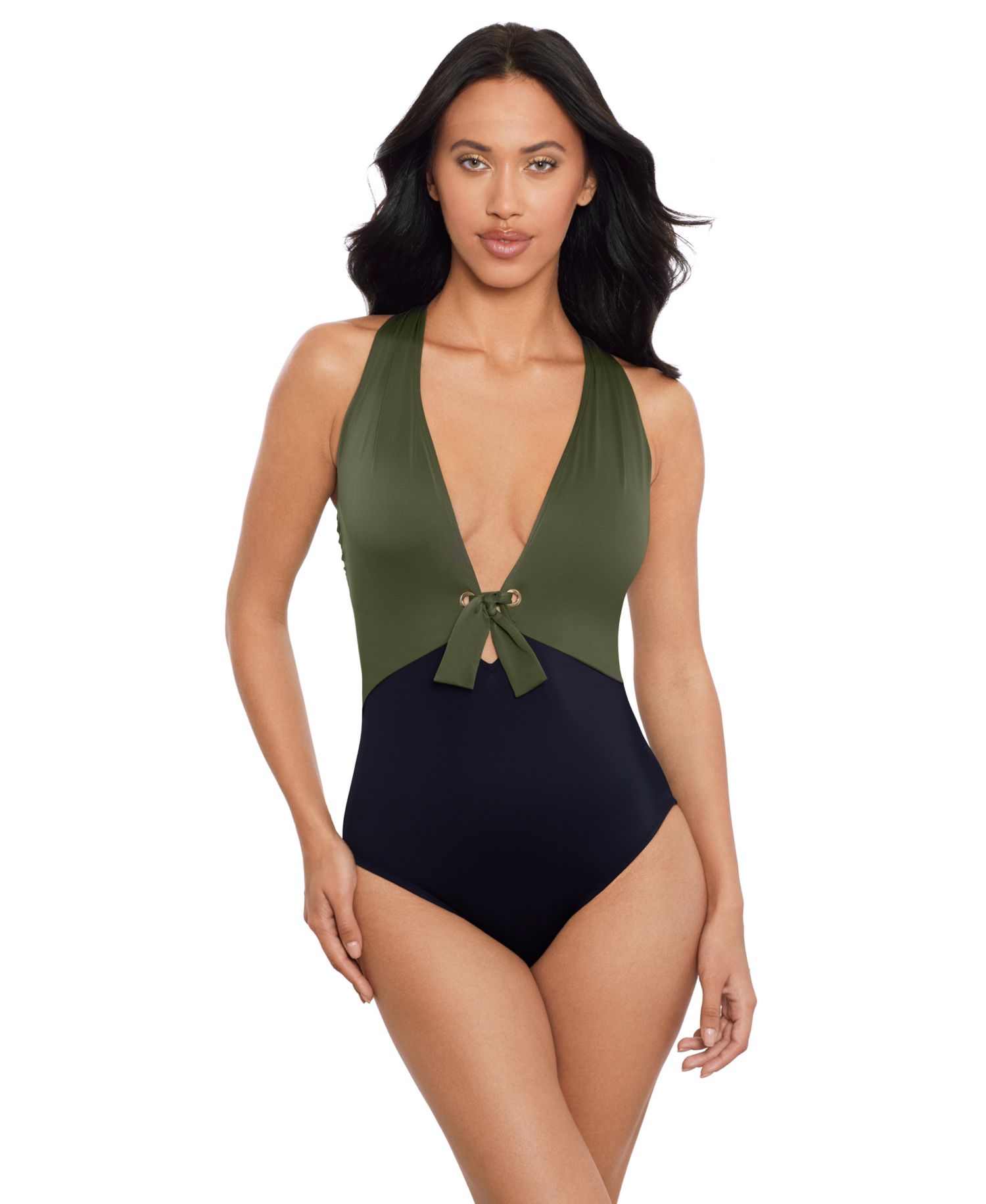 Women's V-Neck One-Piece Swimsuit