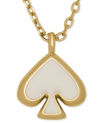 Gold-Tone Brass Spade Enamel Mini Pendant Necklace