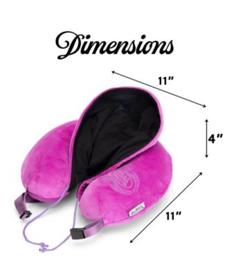 Pinstripe Hooded Memory Foam 11" Travel Neck Pillow