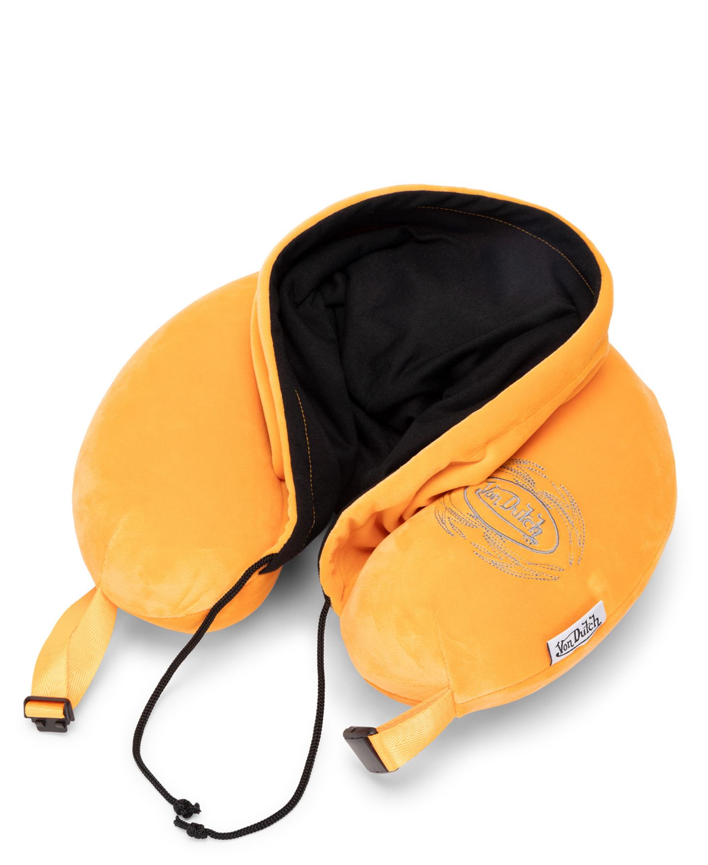 Подушка Von Dutch Pinstripe Hooded Memory Foam 11" Travel Neck Pillow, цвет: Оранжевый — фото 6