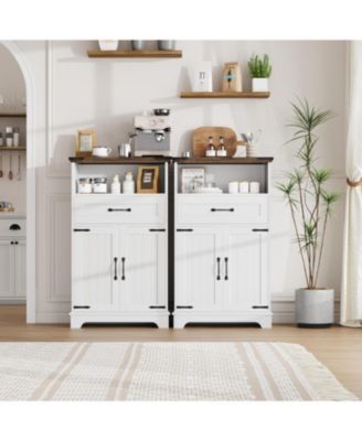 Bathroom Storage Cabinet,Farmhouse Bathroom Cabinet for Kitchen, Living Room, Entryway, Set of 2