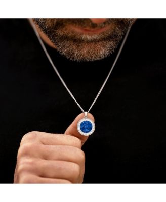 Men's St. Christopher Pendant Sterling Silver, 21" Micro Cuban Chain