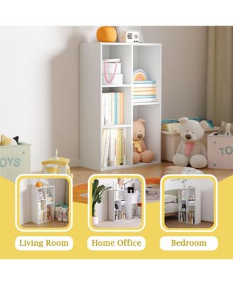 5 Cube Storage Bookshelf Kids Toy Organizer Horizontal Vertical, White