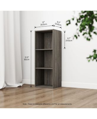 3 Cube Decorative Bookshelf Open Bookcase Toy Storage Organizer Horizontal Vertical, Gray