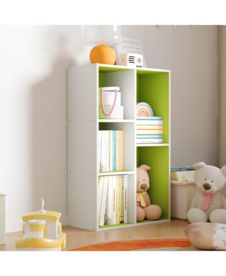 5 Cube Storage Bookshelf Kids Toy Organizer Horizontal Vertical, Green