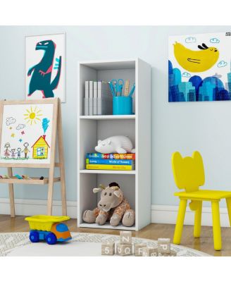 3 Cube Decorative Bookshelf Open Bookcase Toy Storage Organizer Horizontal Vertical, White