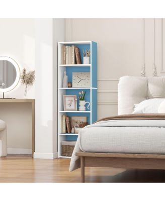 5 Cube Decorative Open Bookshelf Kids Toy Storage Organizer Horizontal Vertical, Blue