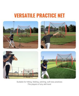7 x 7 Ft Baseball Softball Practice Net with Strike Zone