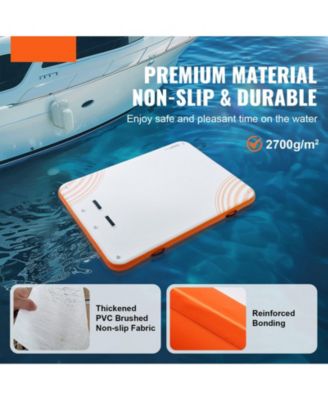 Inflatable Floating Dock Platform with Non-Slip Surface and Ladder