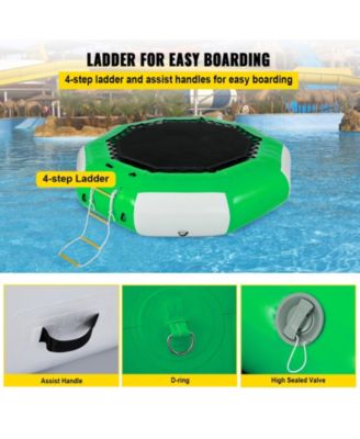 10 Ft Inflatable Water Trampoline with Ladder for Lake and Pool