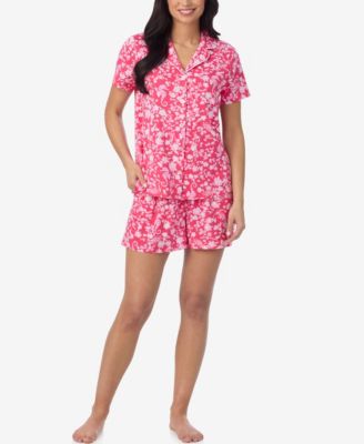 Women's Short-Sleeve Top and Pull-On Pajama Shorts, 2-Piece Set