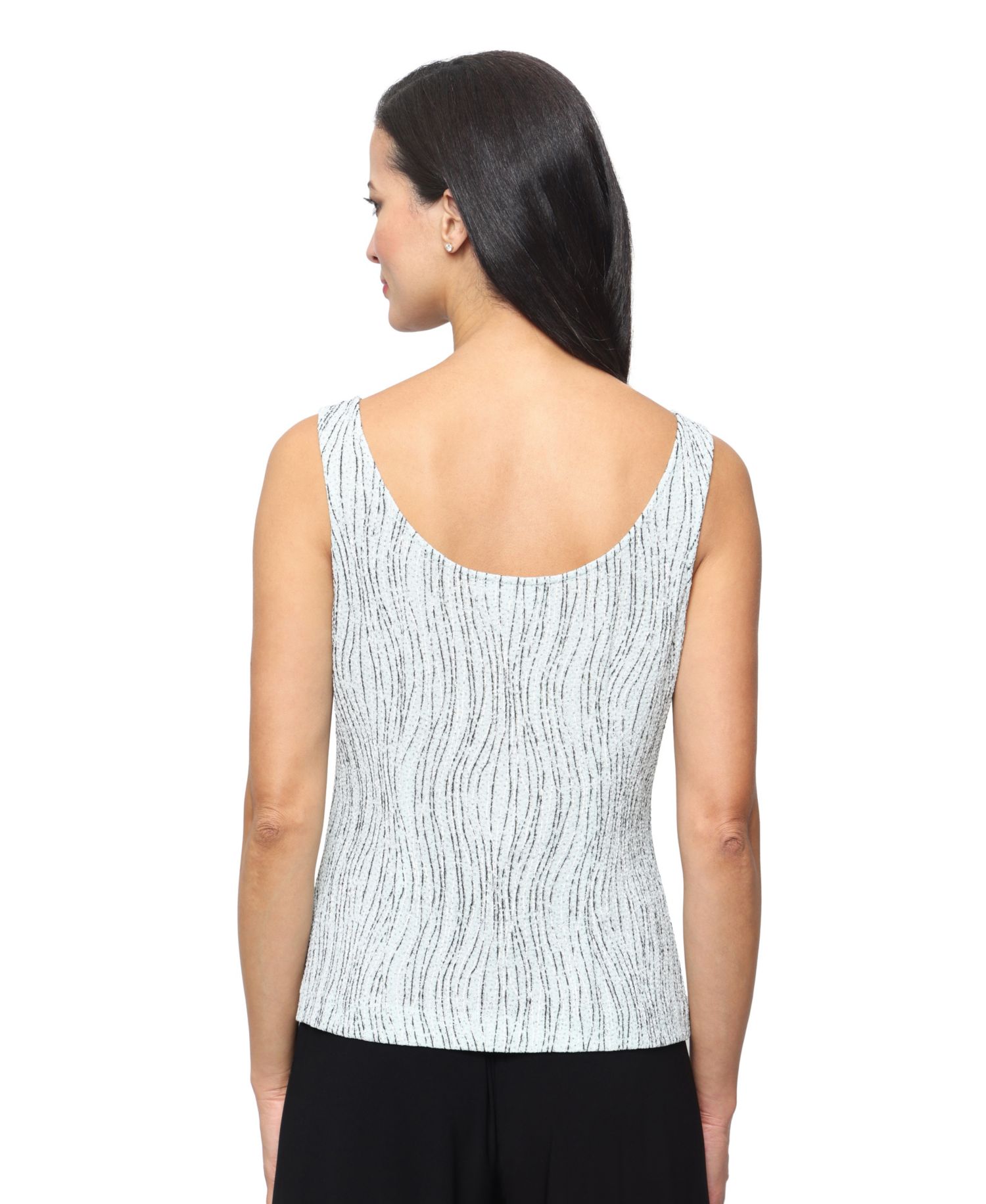 Women's Jacquard Knit Scoop Neck Tank Top & Jacket, 2-Piece Set