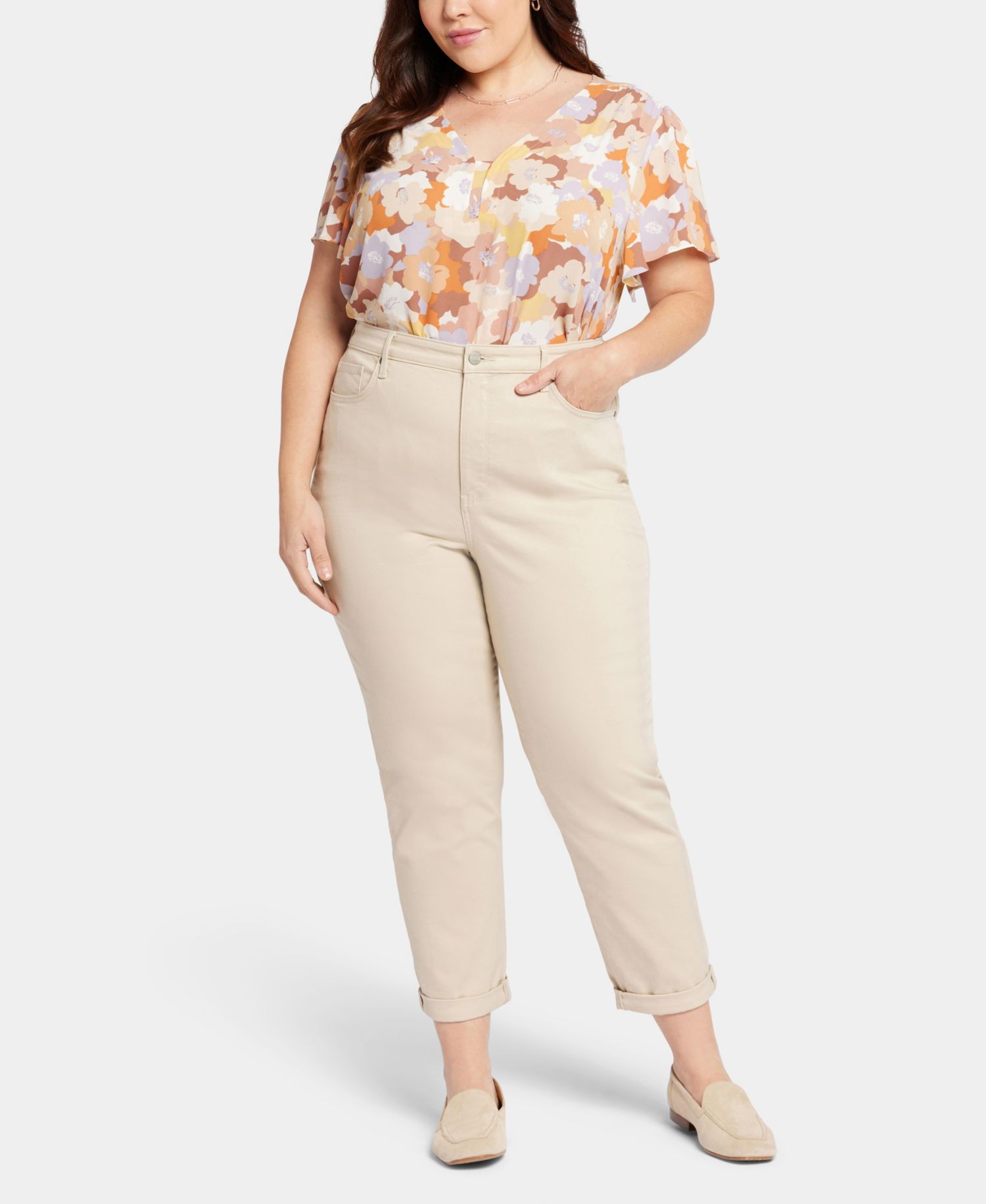 Plus Margot Girlfriend Jeans with Roll Cuffs
