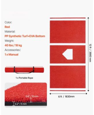 12 x 6 Ft Baseball Hitting Mat with Home Plate