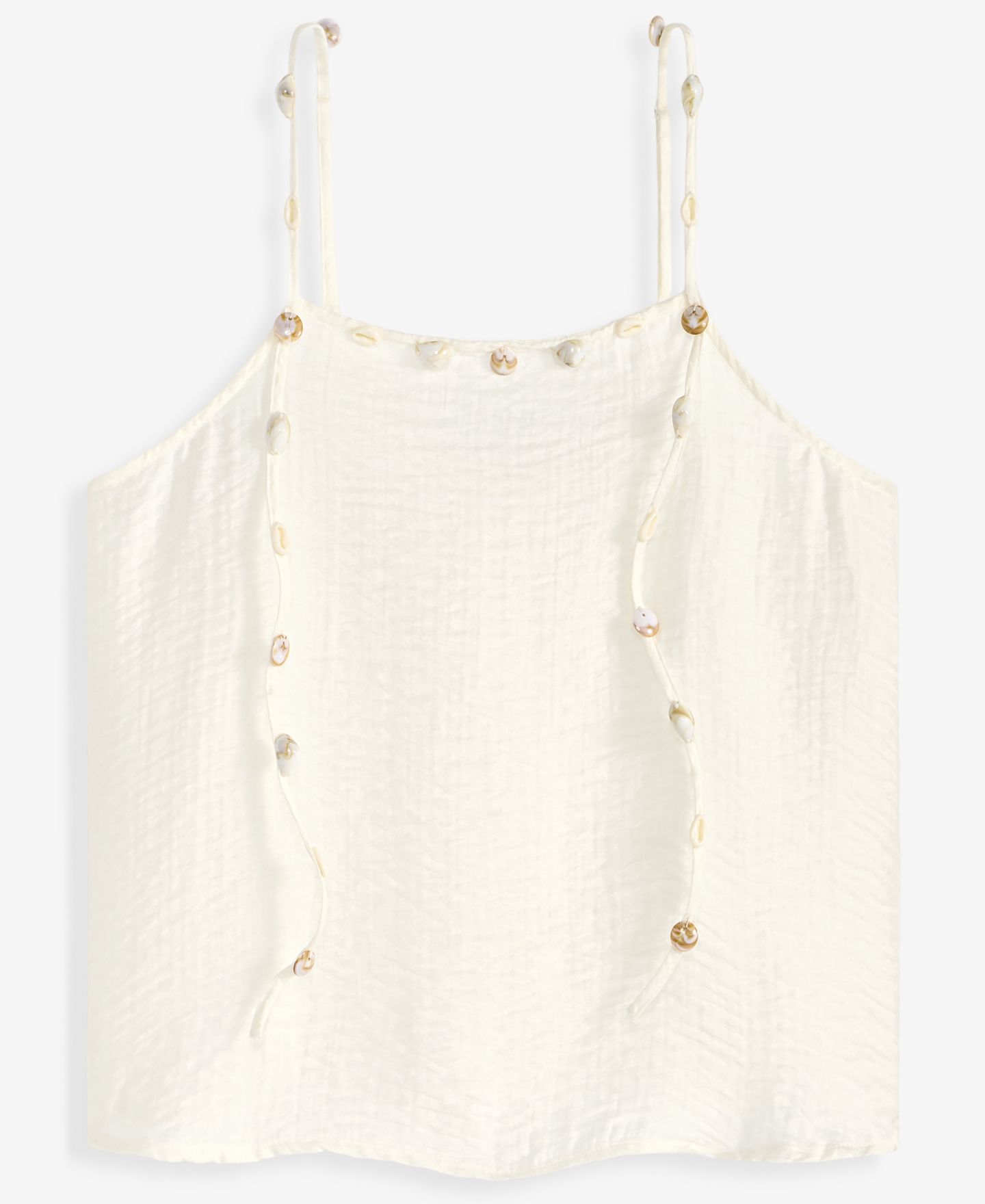 Женский топ On 34th Beaded-Strap Cropped Gauze Tank Top, цвет: Зимняя слоновая кость — фото 5