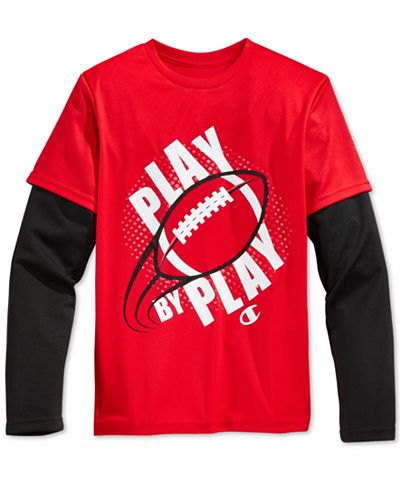 Champion Little Boys' Long-Sleeve Graphic-Print T-Shirt