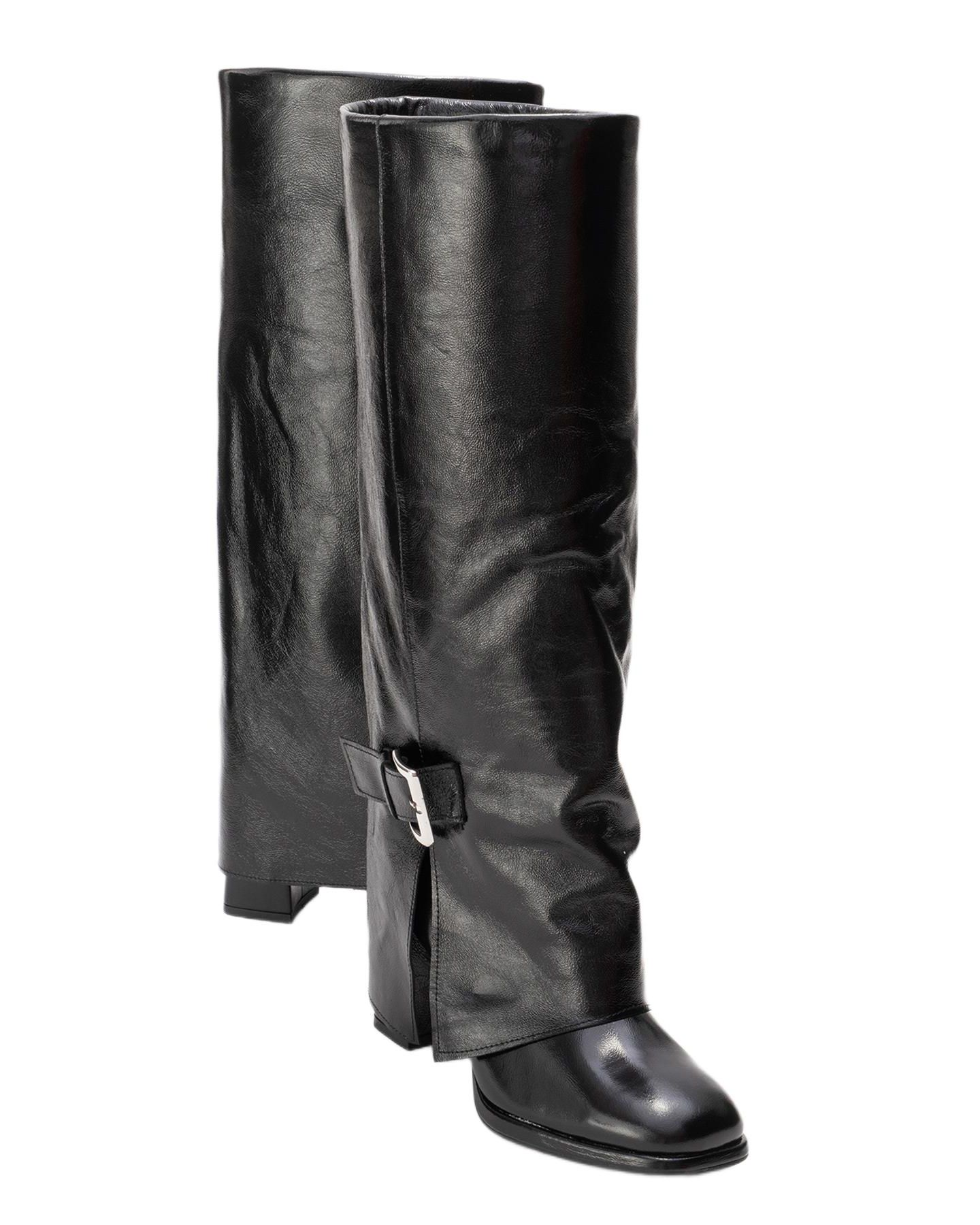 Женские ботинки Forever & Always Shoes Lojo Leather Block Heel Boot, цвет: Чёрный лаковый — фото 2