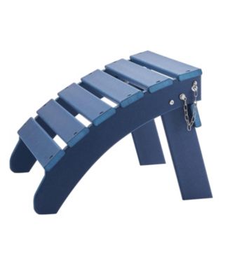 Foldable HDPE Outdoor Adirondack Ottoman in Vibrant Blue