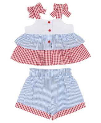 Baby Girls' Americana Stars Seersucker Top and Shorts, 2-Piece Set