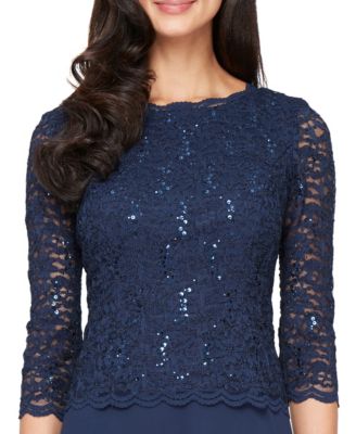 Women's Sequin Embellished Lace Top Gown