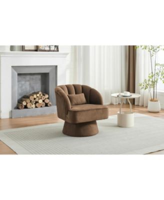 Modern 360° Swivel Barrel Accent Chair, Velvet