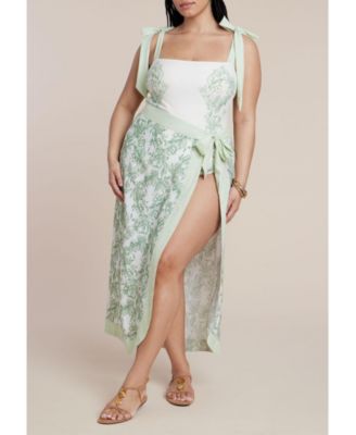 Women's Plus Size Midi Wrap Skirt