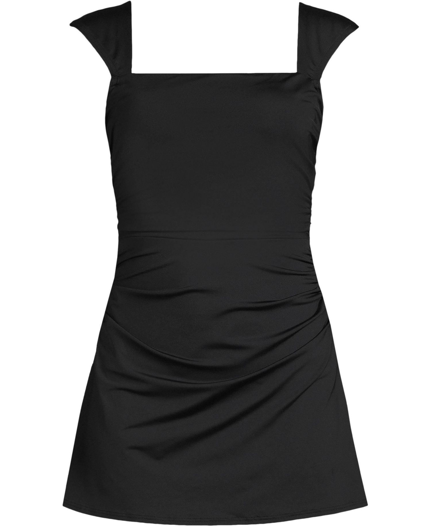 Women's Smoothing Square Neck Ruched Swim Dress Swimsuit