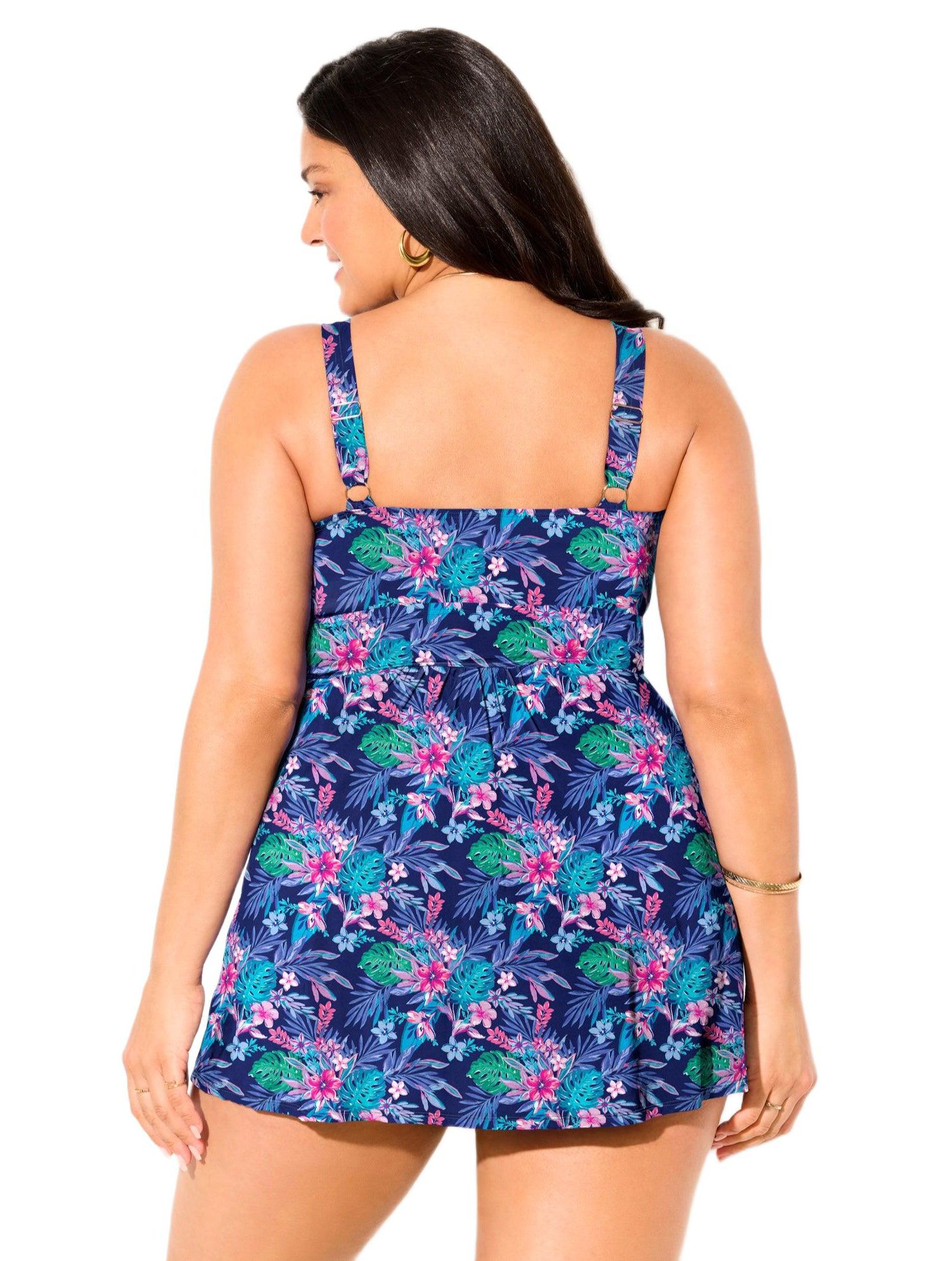 Women's Twist Front V-Neck Swimdress