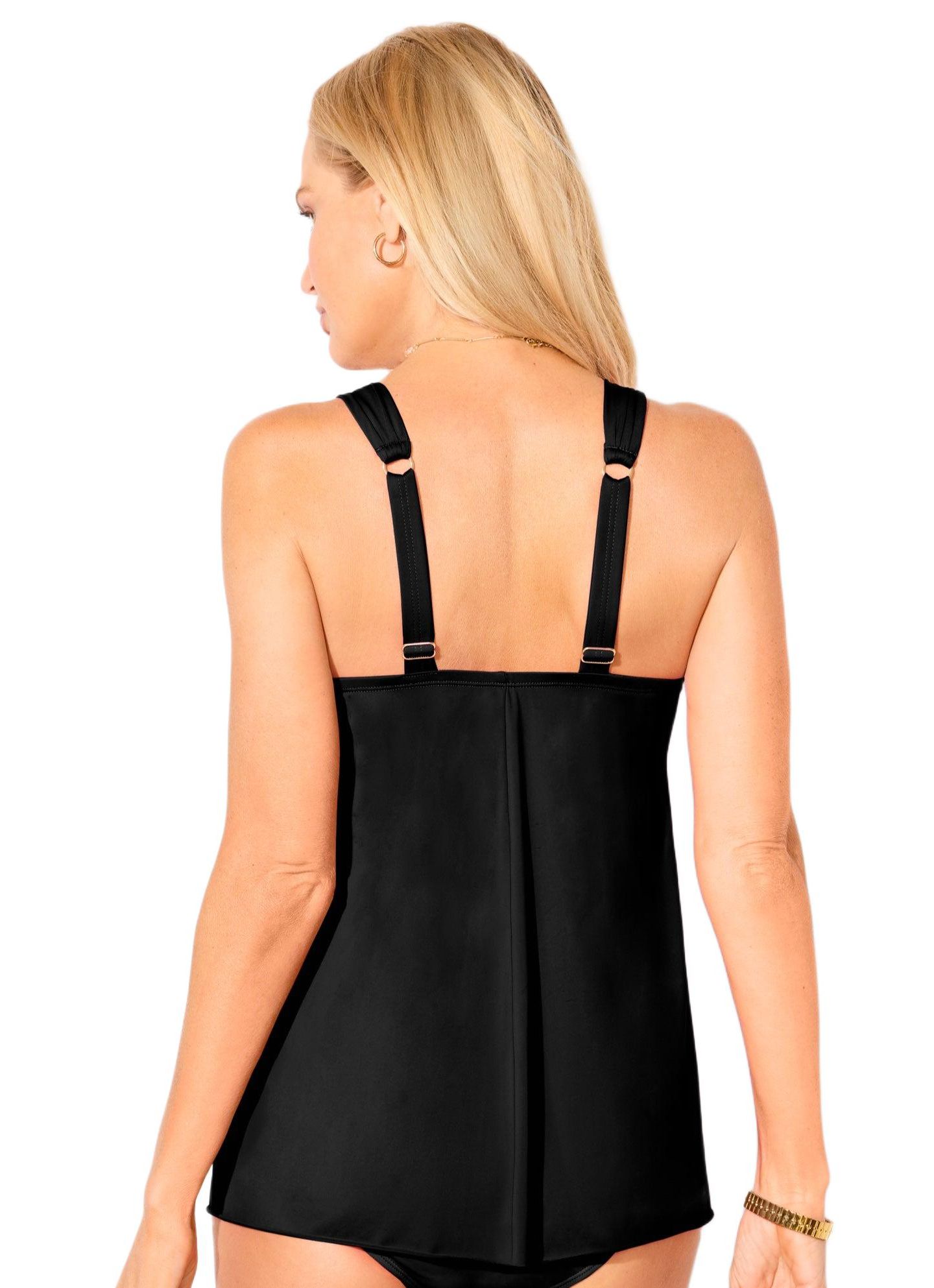 Верх бикини Drape, на косточках, танкини — Swimsuits for All, цвет: Чёрный — фото 3