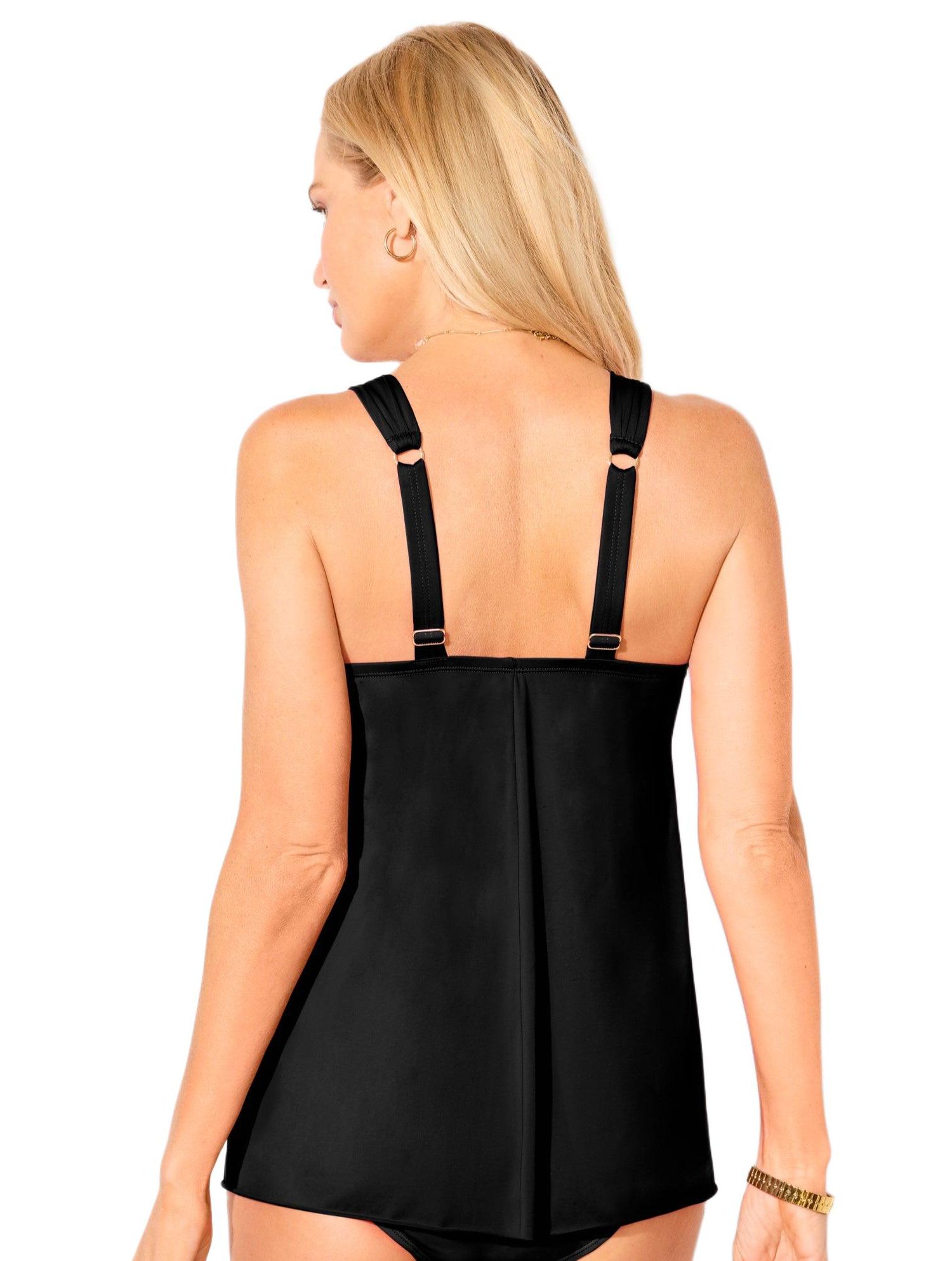 Women's Bra Drape Front Lightweight Underwire Tankini Top
