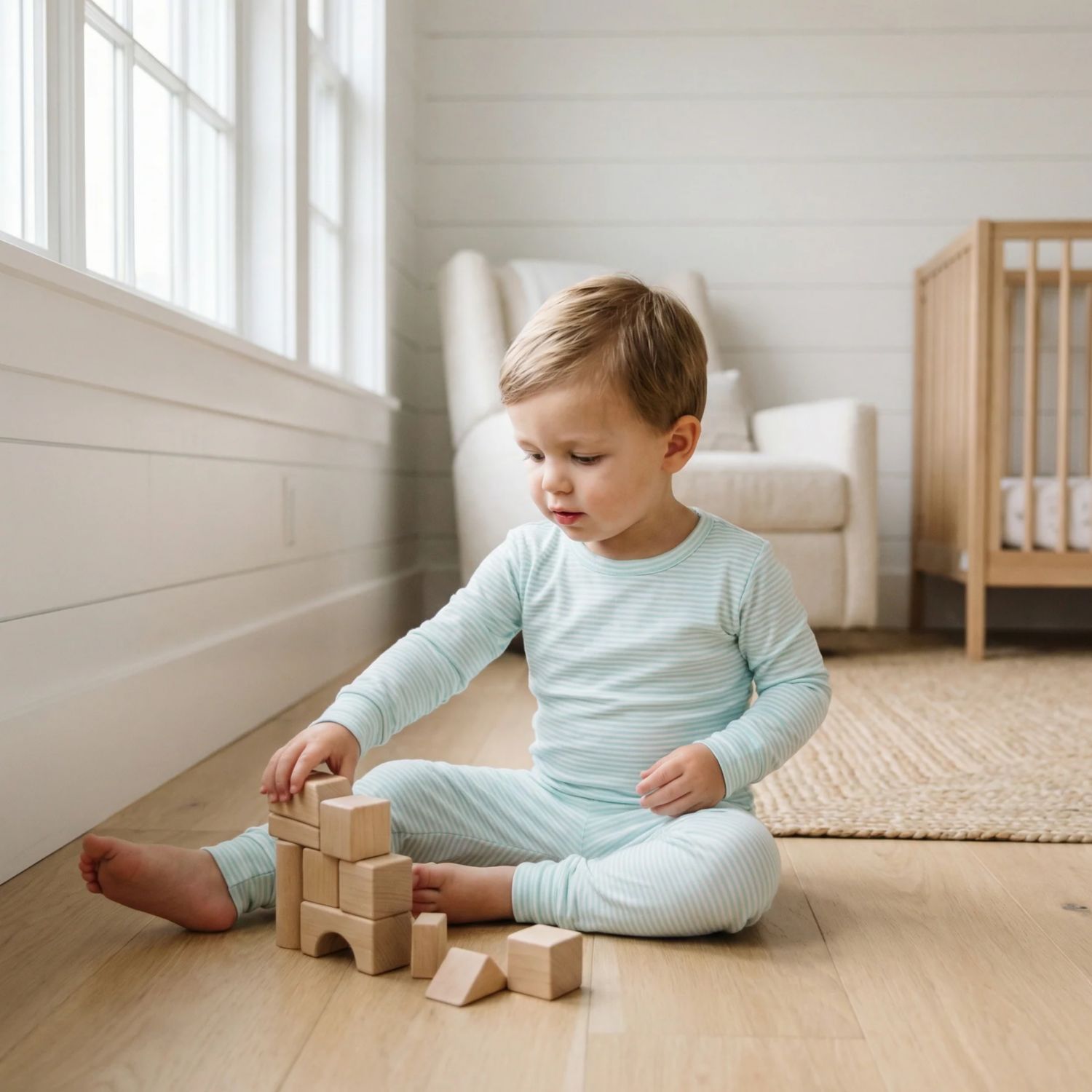 Baby Boys Cloud Stripe Pajama Set