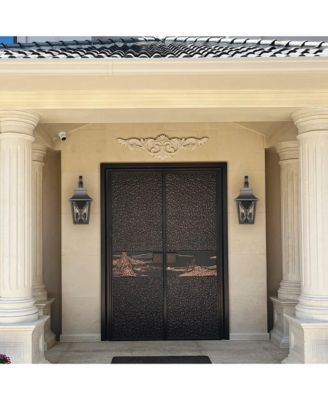 Outdoor Wall Lantern 2-Light, Large Outside Modern Wall Sconce Light Fixture, Industrial Porch Light Wall Mount with Glass