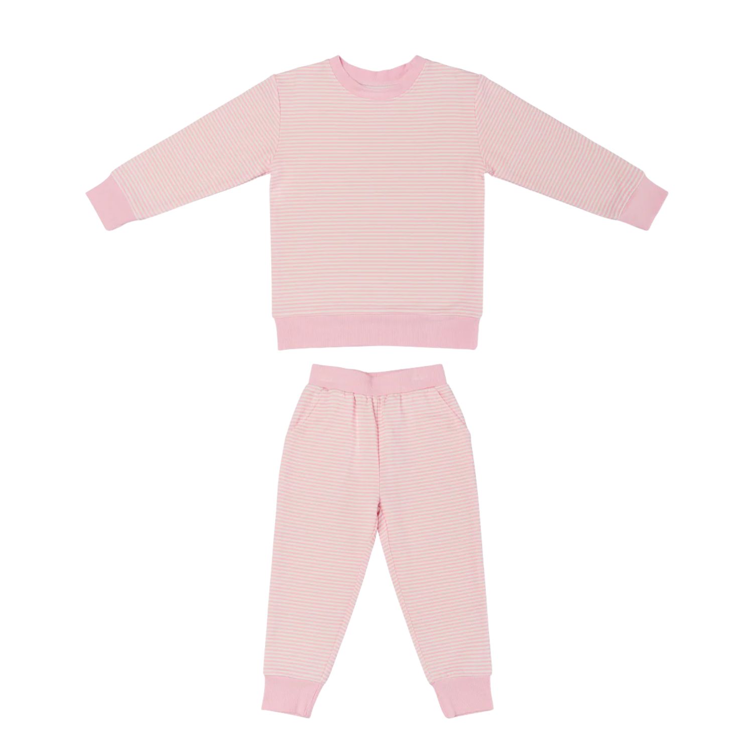 Baby Girls Peony Stripe Lounger Bamboo Sweatsuit