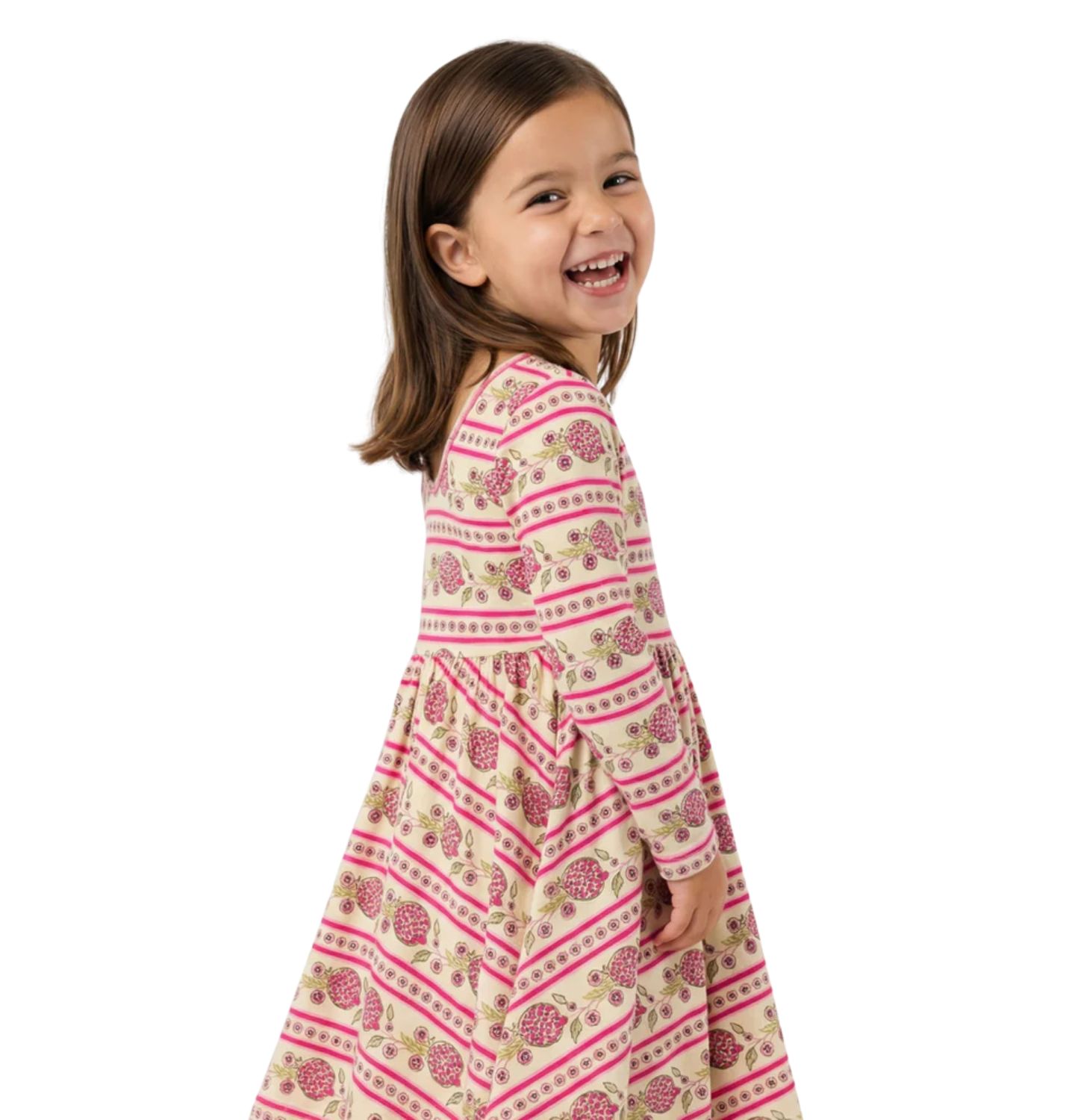 Платье Motette Pomegranate Soiree Bamboo Twirl Dress для девочек-малышей, цвет: Розовый — фото 4