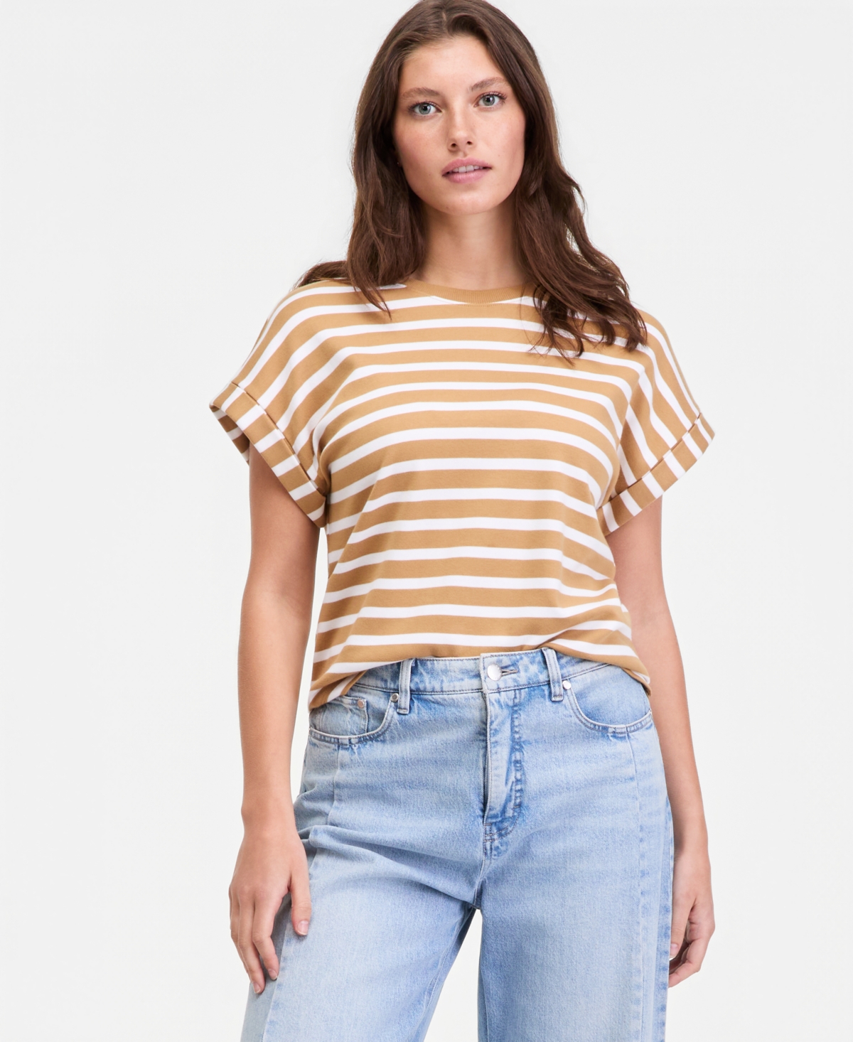 On 34th Women's Primavera Stripe Roll-Cuff Top, Macy's Exclusive