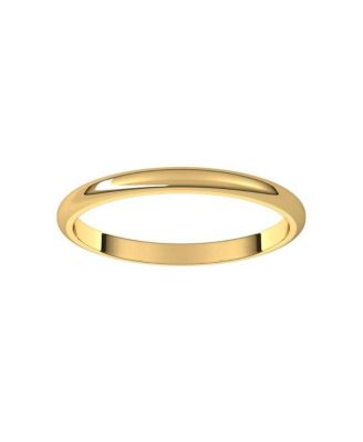 Solid 18k Yellow Gold Half Round Wedding Band Ring