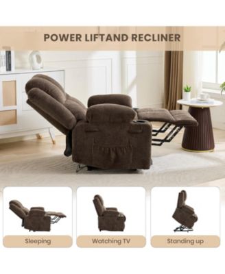 Oversized Power Lift Recliner Chair for Elderly,Adjustable Lay Flat Lift Chair Electric Recliner Chairs with Massage and Heat,for Living Room