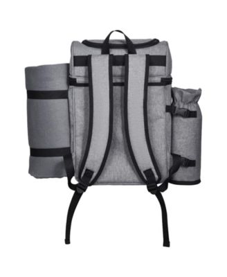 4-Person Picnic Backpack with Insulated Cooler, Blanket and Tableware Set