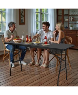 6 Ft Fold-in-Half Folding Table with Carry Handle